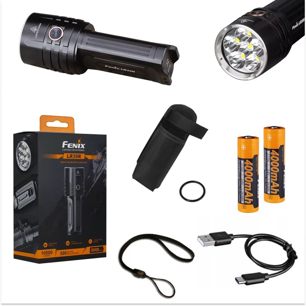 Ліхтар ручний акумуляторний Fenix LR35R на 6 режимів